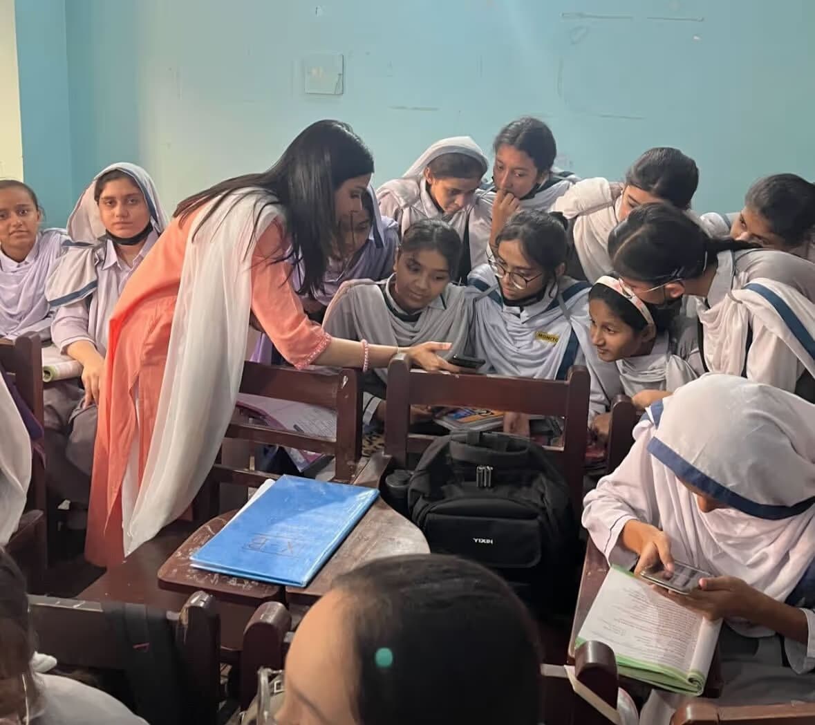 Product demo at school